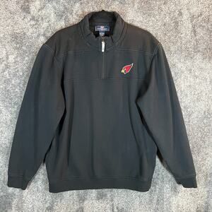 Arizona Cardinals Sweatshirt Mens Large Black Vineyard Vines 1/4 Zip Pullover